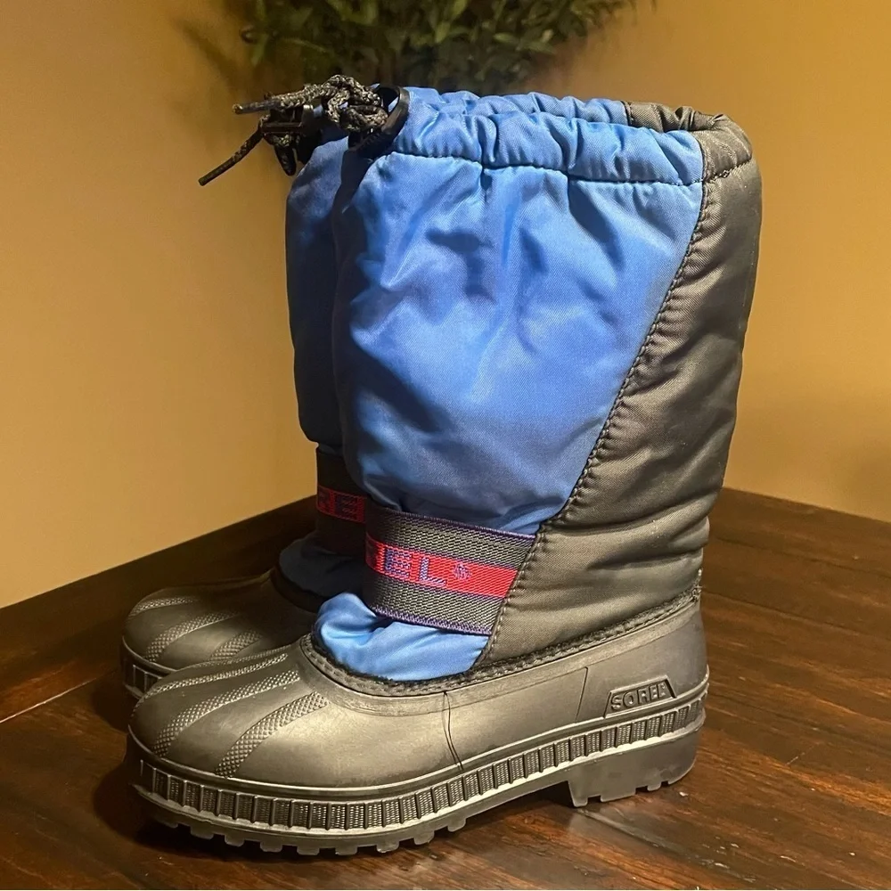 SOREL Big- Kids Flurry Boots - Blue and Red